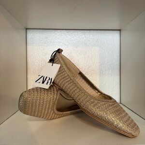 Zara Gold Flats